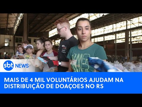 Mais de 4 mil voluntários se cadastram para ajudar o Rio Grande do Sul | #SBTNewsnaTV (10/05/24)