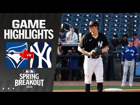 Blue Jays vs. Yankees Spring Breakout Game Highlights (3/16/24) | MLB Highlights