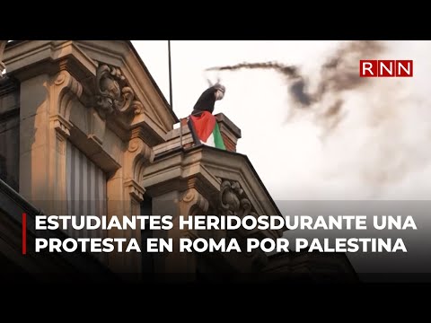 Varios estudiantes heridos por cargas policiales en una protesta en Roma por Palestina