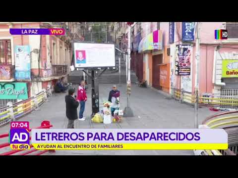 La Paz: Pantallas gigantes para la búsqueda de personas desaparecidas