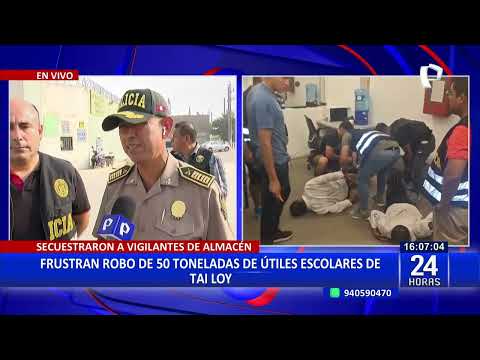 Frustran robo de 50 toneladas de útiles escolares en Huachipa