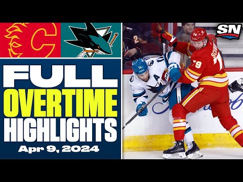 Calgary Flames at San Jose Sharks | FULL Overtime Highlights - April 9, 2024