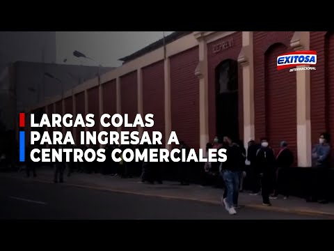 Centro de Lima: Forman largas colas para ingresar a centros comerciales