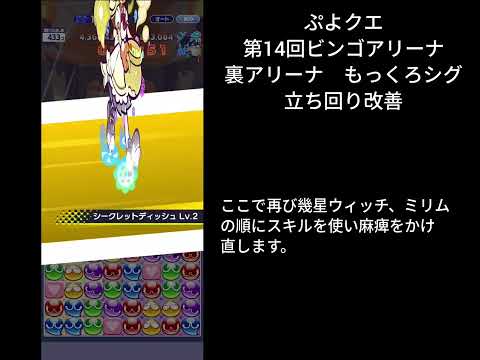 ぷよクエ 第14回ビンゴアリーナ 裏アリーナ もっくろシグ 立ち回り改善