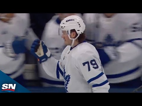 Sammy Blais Drives The Net And Bats In First Goal In Maple Leafs Debut
