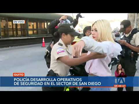 La policía realiza un operativo de control en San Diego, centro den Quito