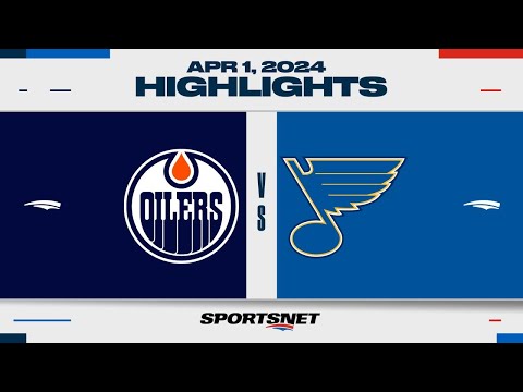 NHL Highlights | Oilers vs. Blues - April 1, 2024