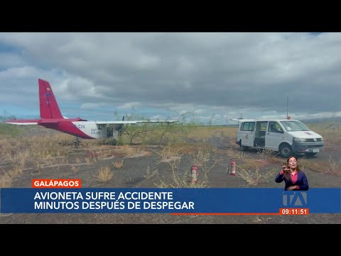 Cinco pasajeros salieron ilesos tras desperfecto en una avioneta en Galápagos