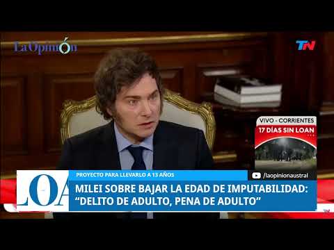 Javier Milei pidió la baja en edad la edad de imputabilidad a los 13 años