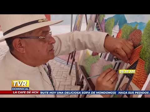 Pintor hondureño expone su galería de arte en Santa Rosa de Copán