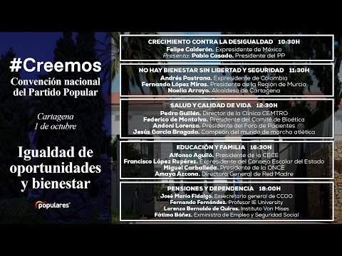 ? DIRECTO: Quinta jornada de la convención nacional #Creemos: Igualdad de oportunidades y bienestar