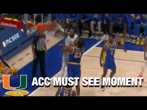 Acc Football Basketball 🏀 Miami's Anthony Walker Brutalizes The Rim With An Emphatic Dunk | ACC Must See Moment