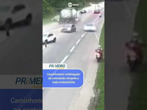 Caminhoneiro embriagado na contramão atropela e mata motociclista