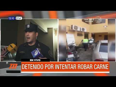Detienen a joven por intentar robar carne en Asunción