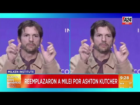 ?? Insólito: reemplazaron a Javier Milei por Ashton Kutcher en una conferencia