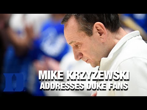 Acc Football Basketball 🏀 Mike Krzyzewski Addresses Duke Fans After Final Home Game.