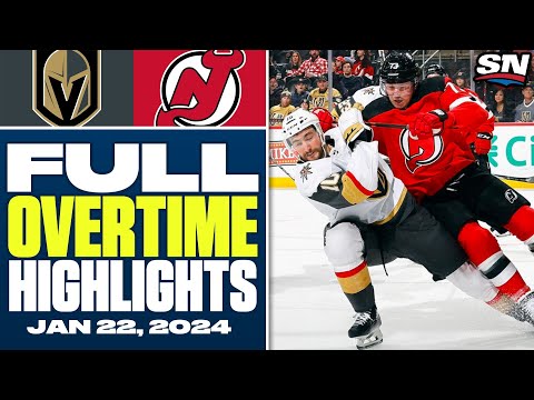 Vegas Golden Knights at New Jersey Devils | FULL Overtime Highlights - January 22, 2024