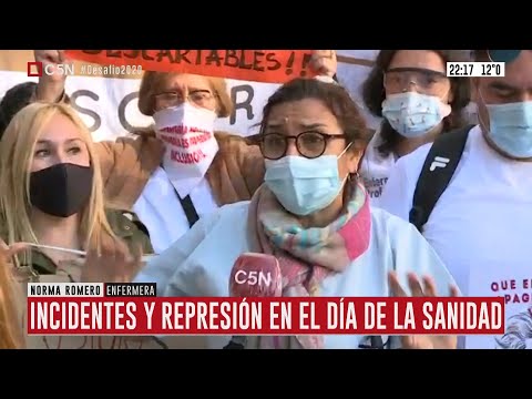Incidentes y represión a enfermeras en la Ciudad de Buenos Aires
