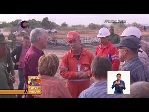 Cuba/Matanzas: Chequea Díaz-Canel acciones de recuperación en Base de Supertanqueros