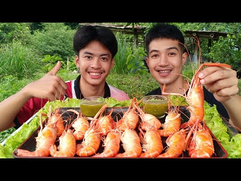 กุ้งเผาตัวใหญ่ตกมาได้แบบสดๆเ