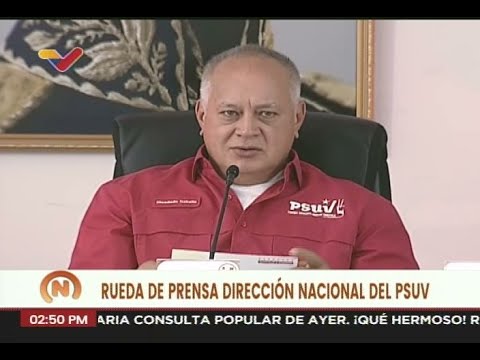 Diosdado Cabello en rueda de prensa del Partido Socialista Unido de Venezuela (PSUV), 22 abril 2024