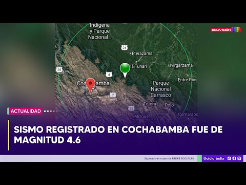 Sismo registrado en Cochabamba fue de magnitud 4.6