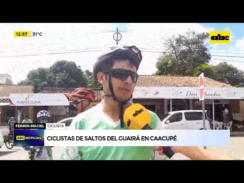 Ciclistas de Saltos del Guairá en Caacupé