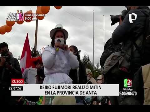 Cusco: detractores lanzan objetos a Keiko Fujimori durante recorrido por la ciudad imperial