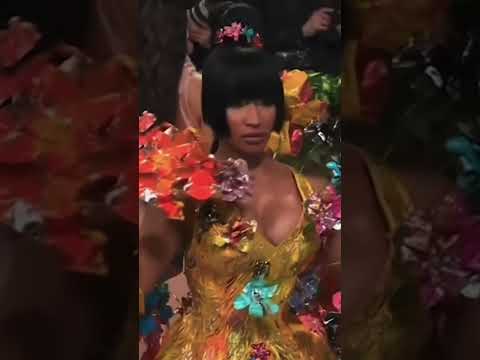 Nicki Minaj blooms in 3D floral minidress and bob hairstyle on the 2024 Met Gala red carpet #shorts