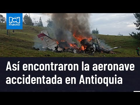 Accidente en Antioquia: imágenes de la aeronave caída