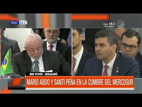 Mario Abdo y Santiago Peña juntos en la Cumbre del Mercosur