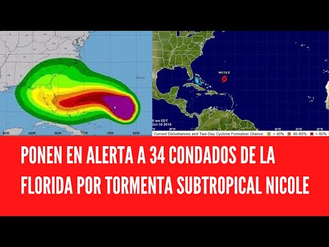 PONEN EN ALERTA A 34 CONDADOS DE LA FLORIDA POR TORMENTA SUBTROPICAL NICOLE