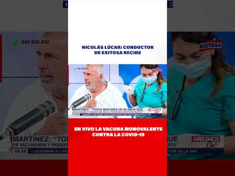 Nicolás Lúcar: Conductor de Exitosa recibe EN VIVO la vacuna monovalente contra la covid-19