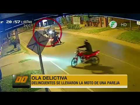 Ola delictiva: Delincuentes roban motocicleta a una pareja