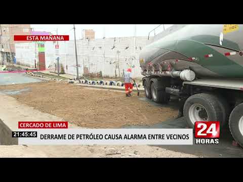 Cercado de Lima: bomberos controlaron derrame de petróleo de camión cisterna tras 5 horas de trabajo