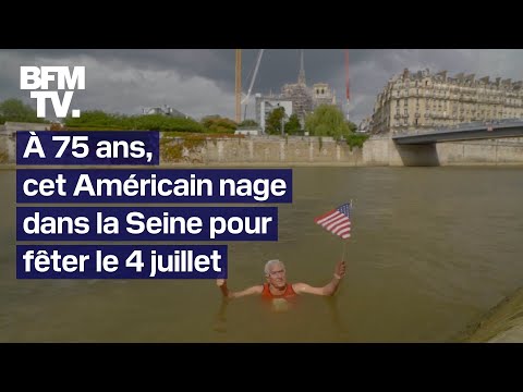 À 75 ans, cet Américain nage dans la Seine pour célébrer la fête nationale des États-Unis