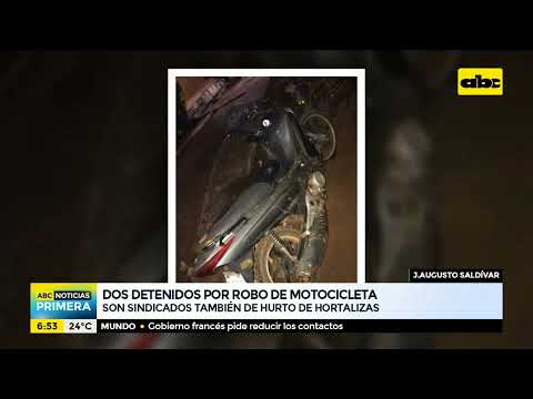 Dos detenidos por robo de motocicleta en J. Augusto Saldívar