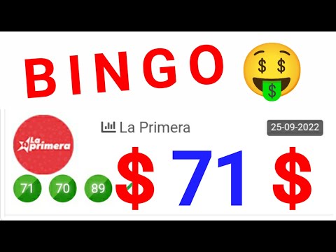 BINGO  71  PREMIO MAYOR la PRIMERA lotería INDICADA de HOY/NÚMEROS para GANAR HOY DOMINGO 25/09/22