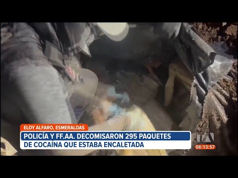 La Policía Nacional decomisó 295 bloques de cocaína en Esmeraldas