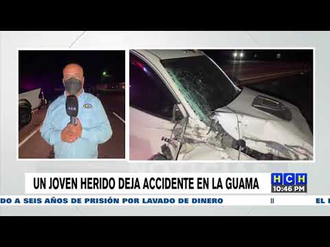 Fuerte accidente vial deja una persona herida en La Guama