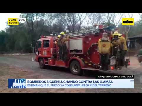 Parque Nacional Cerro Corá: Bomberos siguen luchando contra las llamas
