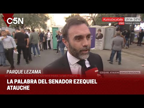 La palabra de EZEQUIEL ATAUCHE en la previa del ACTO de MILEI en PARQUE LEZAMA