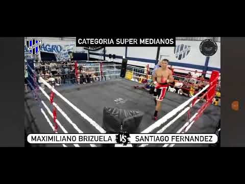 El momento en el que el rodriguense Santiago Fernández derrota por nocaut a Maximiliano Brizuela