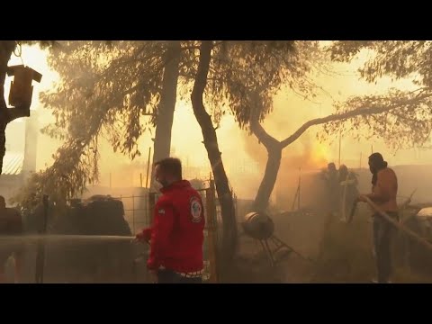 Flames devour forests and homes in Athens