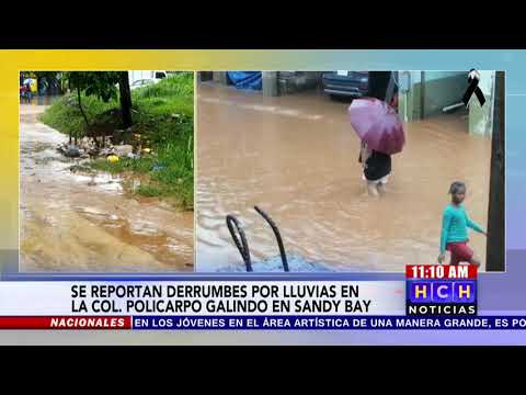 Derrumbe de viviendas en Sandy Bay de #IslasdelaBahía