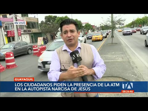 Peatones piden instalar un puente peatonal en la Autopista Narcisa de Jesús en Guayaquil