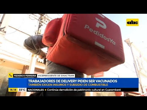 Trabajadores de Delivery piden ser vacunados y exigen subsidio
