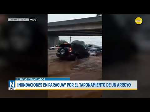 Inundaciones en Paraguay por el taponamiento de un arroyo ?N20:30?24-04-24