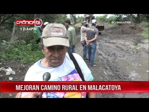 Comuna granadina ejecuta mejoramiento de camino rural en Malacatoya - Nicaragua