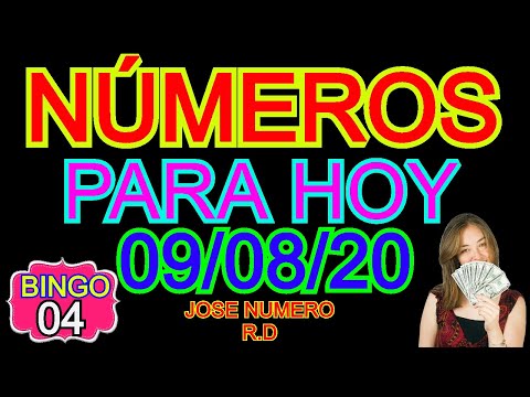 NÚMEROS DE LA SUERTE PARA HOY DOMINGO 09 DE AGOSTO DE 2020 / JOSÉ NÚMERO RD